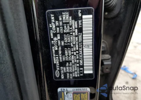 2020 Hyundai Tucson Limited from USA, damaged, VIN KM8J3CA4XLU178862